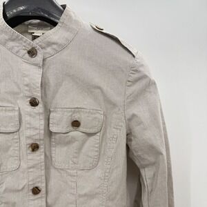 J.Jill Military Utility Jacket Petite XXSP Button Front Striped XXS Petite Gorp